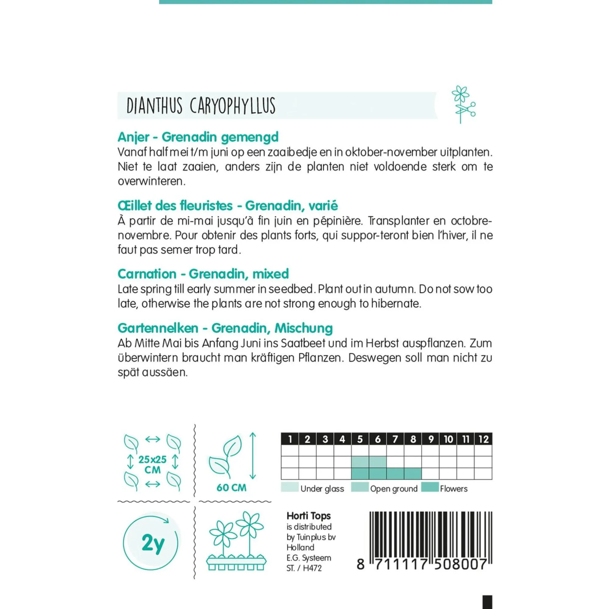 Horti Tops Moestuin>Anjer Grenadin mix
