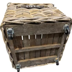 Van der Leeden Woondecoratie>Bak rotan met wielen vierkant 50 x 50 cm