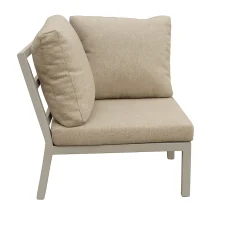 Bois le Duc Loungesets>Bank hoek Brozzi milky grey met kussens