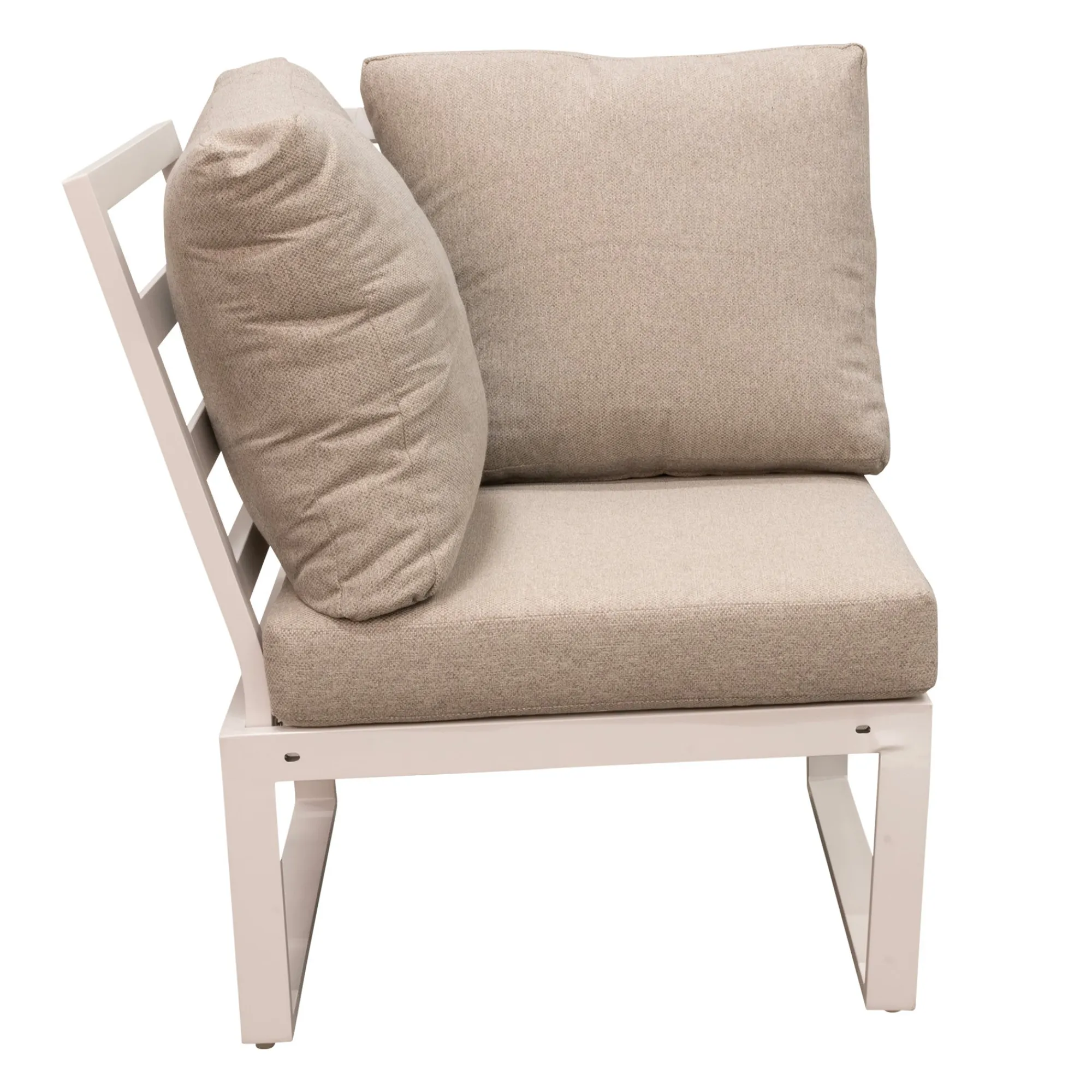 Bois le Duc Loungesets>Bank hoek Foxton wit met kussens