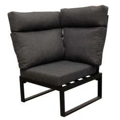 Bois le Duc Loungesets>Bank hoek Harston zwart met kussens