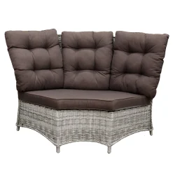 Bois le Duc Loungesets>Bank hoek rond Aprano white grey met kussens
