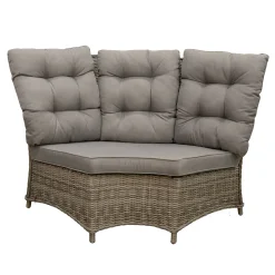 Bois le Duc Loungesets>Bank hoek rond Aprano willow grey met kussens