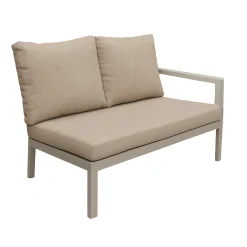 Bois le Duc Loungesets>Bank 2-zit links Brozzi milky grey met kussens