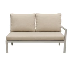 Bois le Duc Loungesets>Bank 2-zit links Brozzi milky grey met kussens