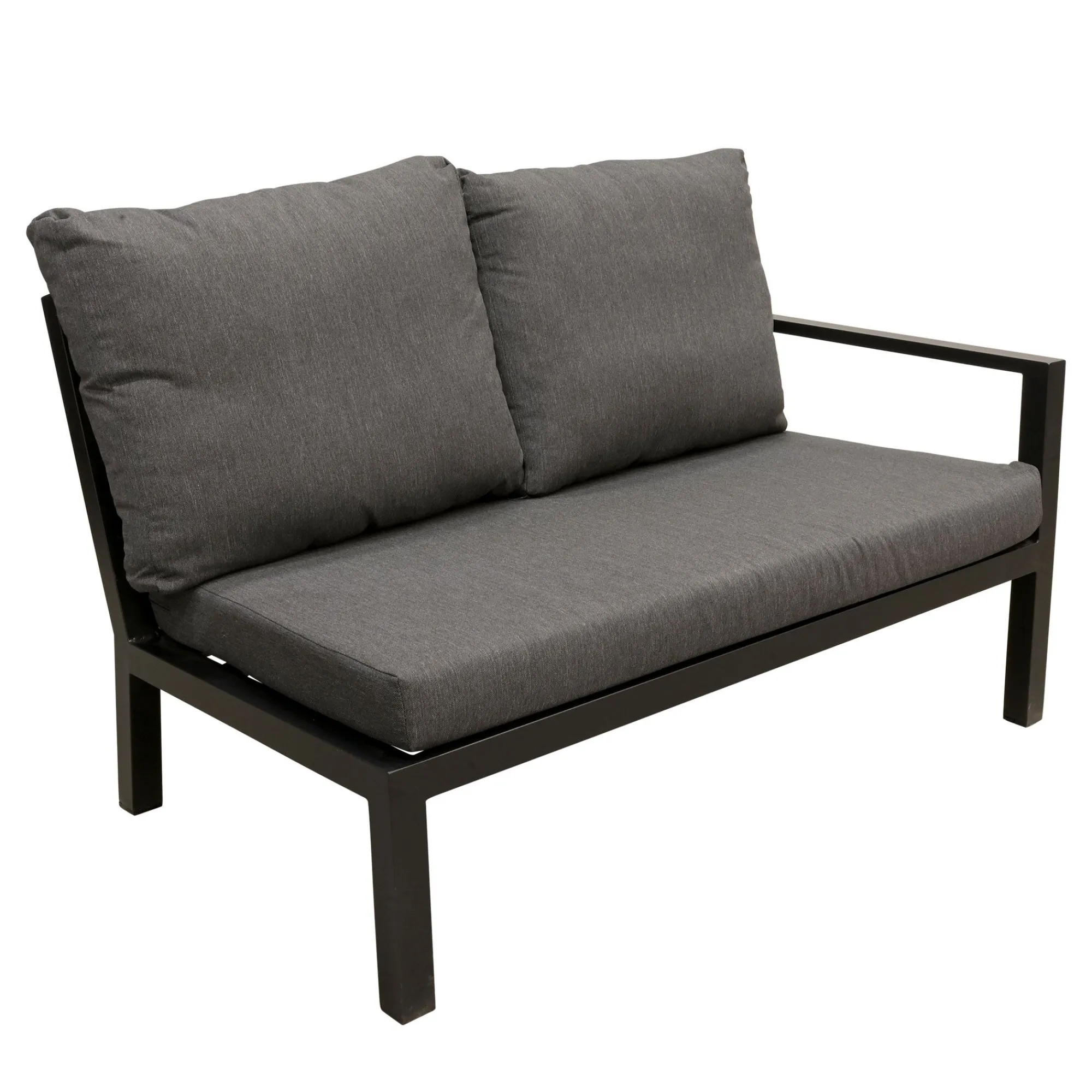 Bois le Duc Loungesets>Bank 2-zit links Brozzi zwart met kussens