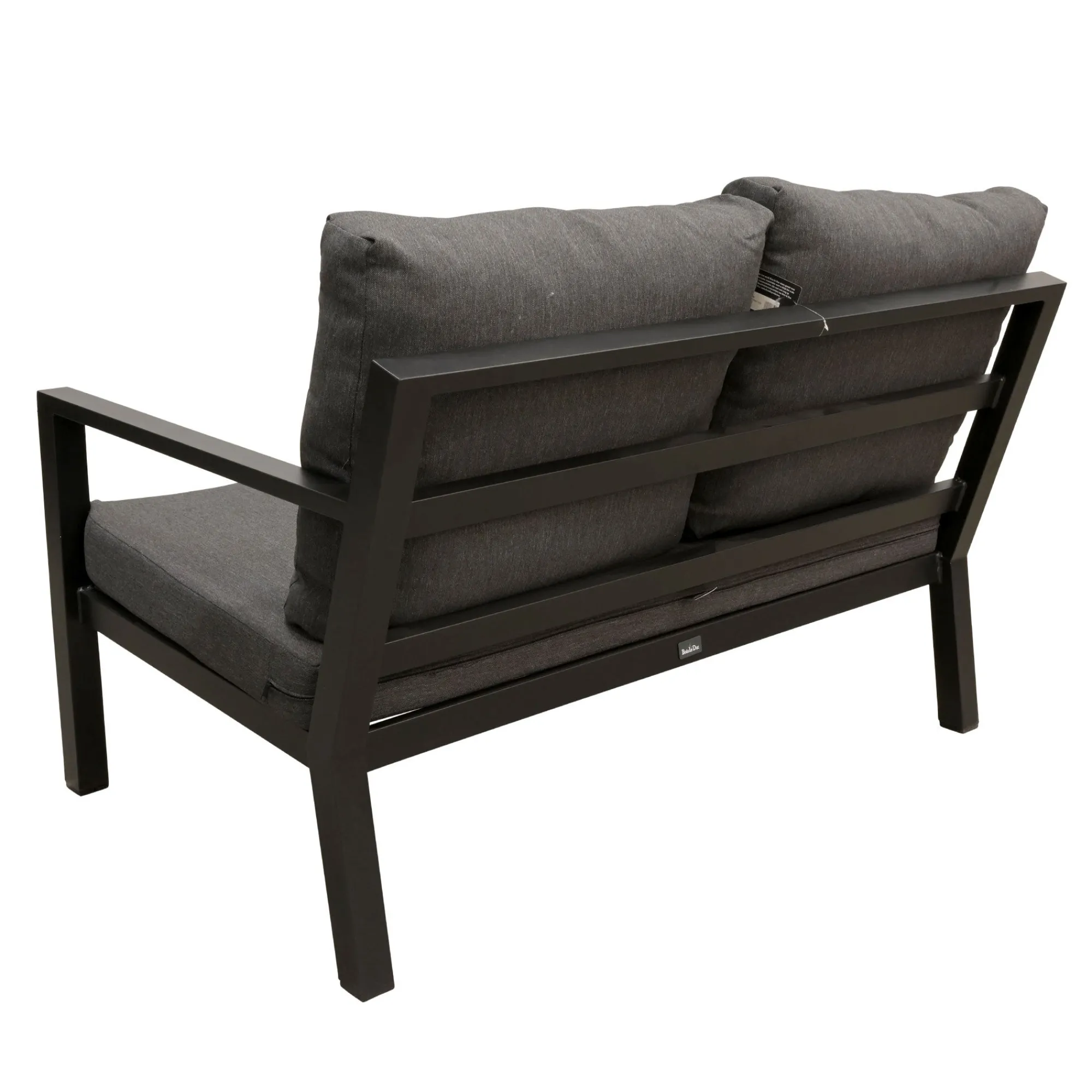 Bois le Duc Loungesets>Bank 2-zit links Brozzi zwart met kussens