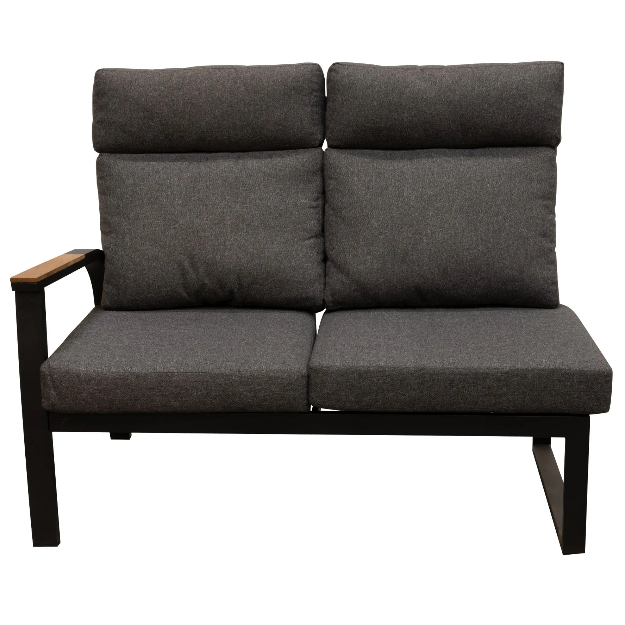 Bois le Duc Loungesets>Bank 2-zit links Harston zwart met kussens