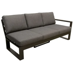 Bois le Duc Loungesets>Bank 3-zit links Malviza antraciet met kussens