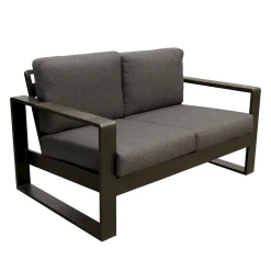 Bois le Duc Loungesets>Bank 2-zit Malviza antraciet met kussens