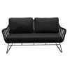 Bois le Duc Loungesets>Bank 2-zit Mezzavia zwart met kussens