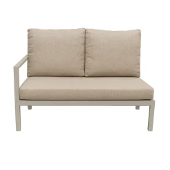 Bois le Duc Loungesets>Bank 2-zit rechts Brozzi milky grey met kussens