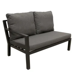 Bois le Duc Loungesets>Bank 2-zit rechts Brozzi zwart met kussens