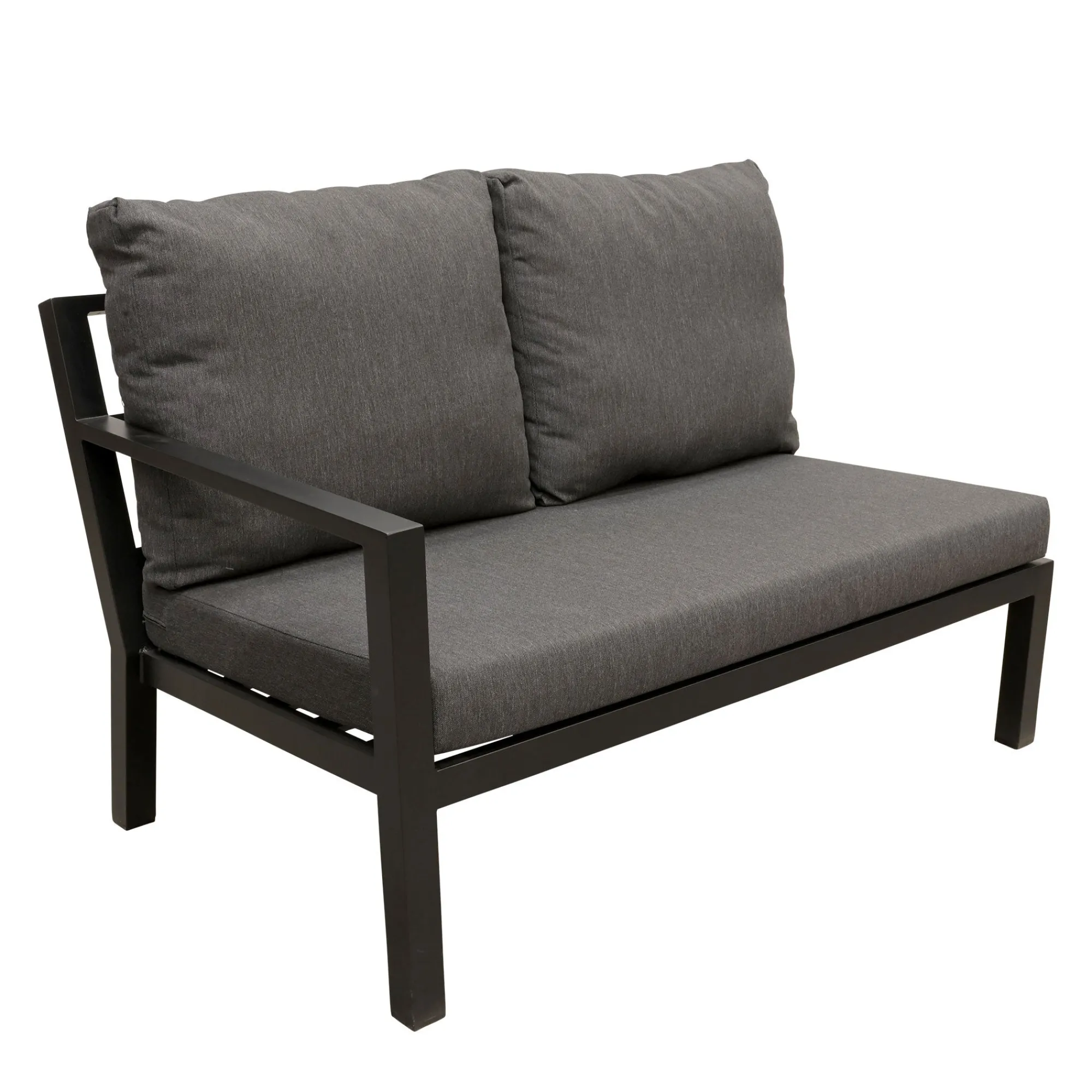 Bois le Duc Loungesets>Bank 2-zit rechts Brozzi zwart met kussens