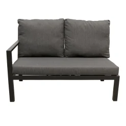 Bois le Duc Loungesets>Bank 2-zit rechts Brozzi zwart met kussens