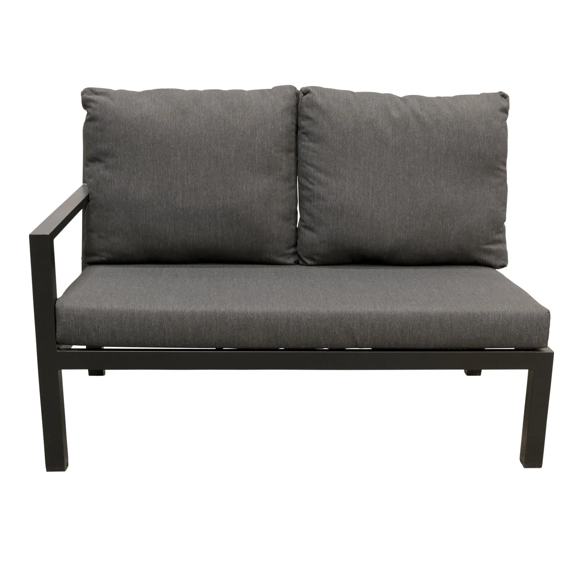 Bois le Duc Loungesets>Bank 2-zit rechts Brozzi zwart met kussens