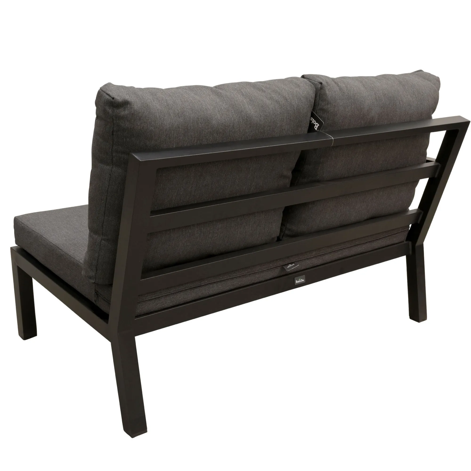 Bois le Duc Loungesets>Bank 2-zit rechts Brozzi zwart met kussens