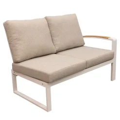 Bois le Duc Loungesets>Bank 2-zit rechts Foxton wit met kussens