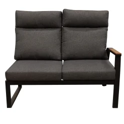 Bois le Duc Loungesets>Bank 2-zit rechts Harston zwart met kussens