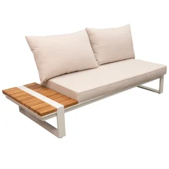 Bois le Duc Loungesets>Bank 2-zits rechts Frullo crème met kussens