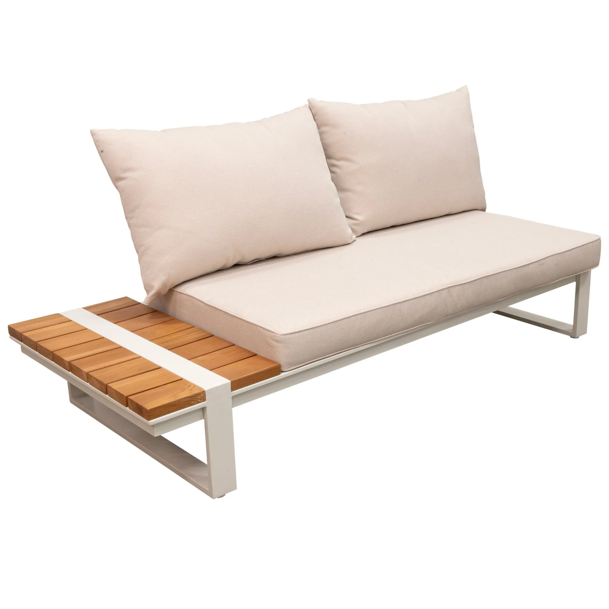 Bois le Duc Loungesets>Bank 2-zits rechts Frullo crème met kussens