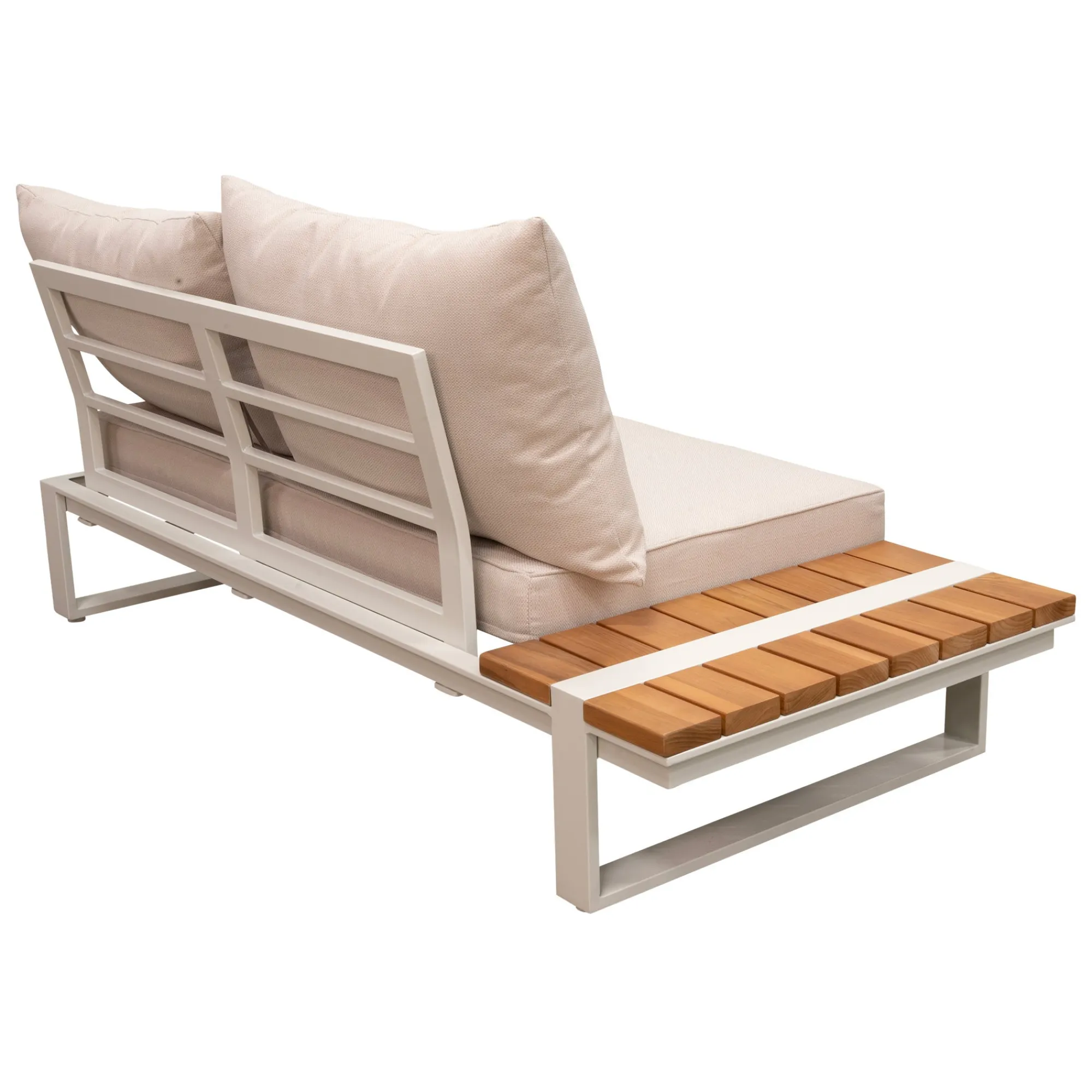 Bois le Duc Loungesets>Bank 2-zits rechts Frullo crème met kussens