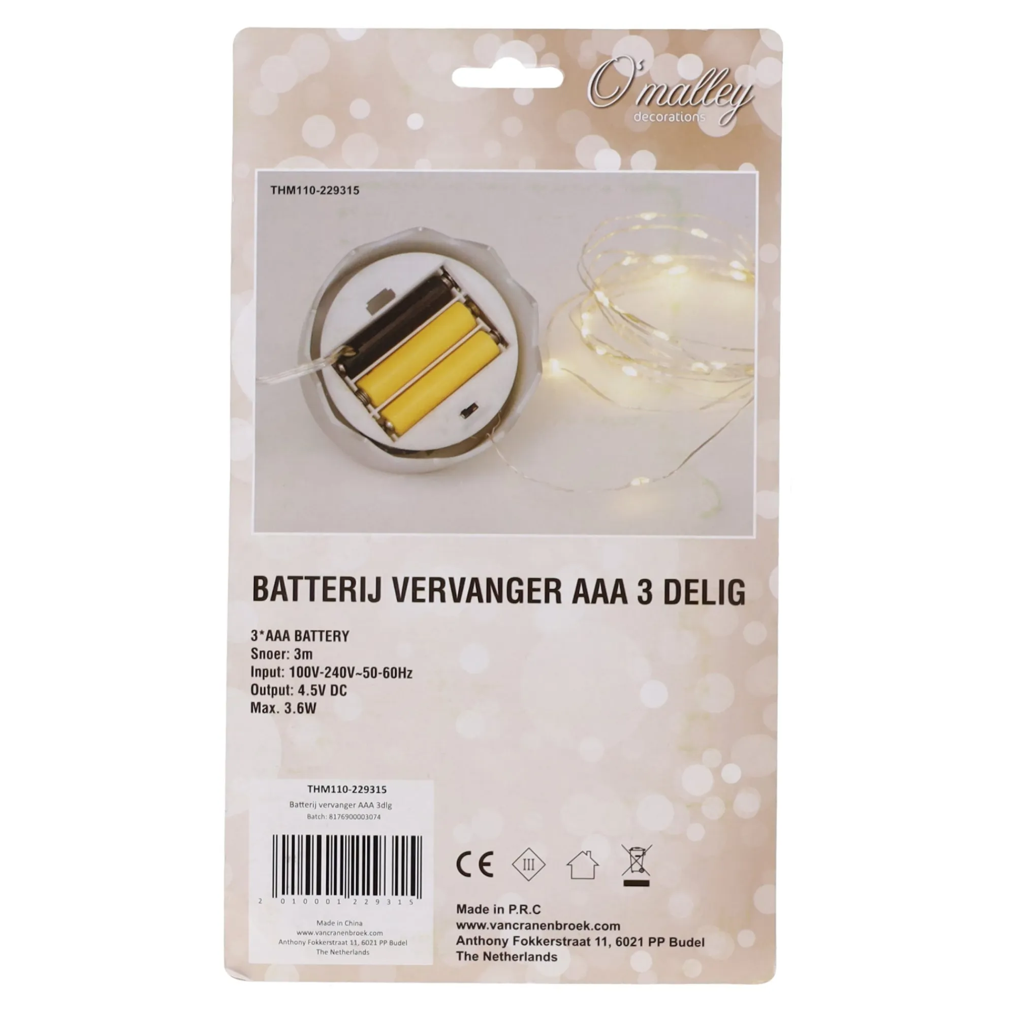 O'malley Kaarsen>Batterij Vervanger AAA Delig