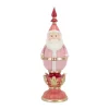 Kerstdecoratie>Beeld kerstman donkerroze 49 cm