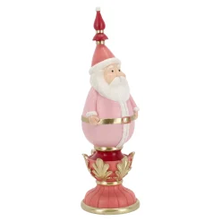 Kerstdecoratie>Beeld kerstman donkerroze 49 cm