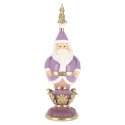 Kerstdecoratie>Beeld kerstman paars 34 cm