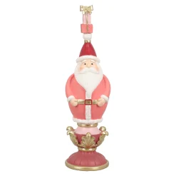 Kerstdecoratie>Beeld kerstman roze 40cm