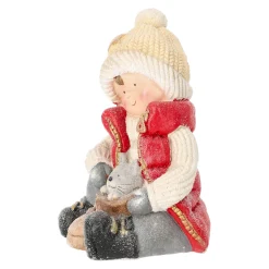 O'malley Kerstdecoratie>Beeld kind kat 38cm