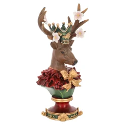 Kerstdecoratie>Beeld rendier kroon 33 cm