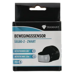 Diamant Buitenverlichting|Binnenverlichting>Bewegingssensor 180° zwart