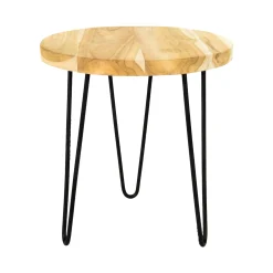 Mega Collections Tuintafels|Binnenmeubels>Bijzettafel teak en metaal 38 x 41 cm