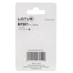 Lotus Toebehoren Elektrisch Gereedschap>Bitset pro 5-delig PH2