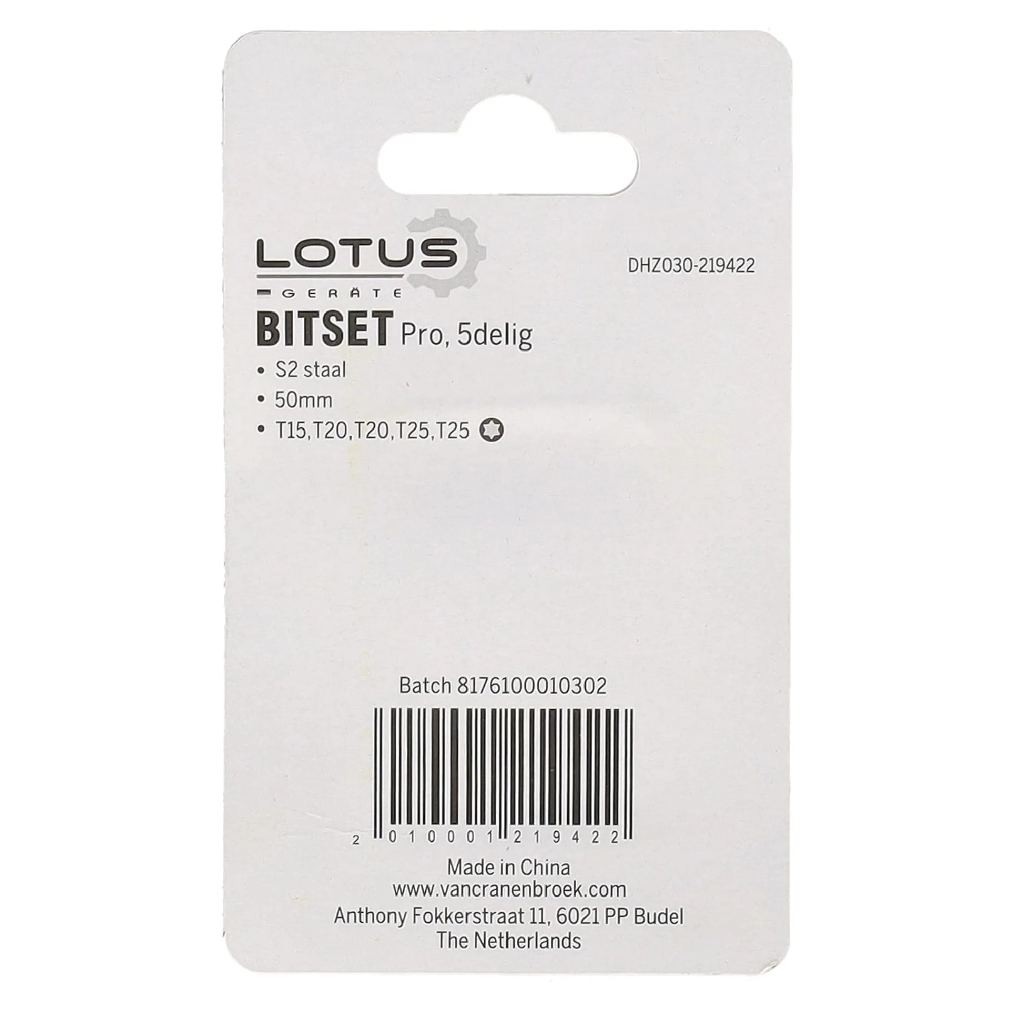Lotus Toebehoren Elektrisch Gereedschap>Bitset pro 5-delig torx 15-20-25