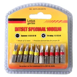 Lotus Toebehoren Elektrisch Gereedschap>Bitset speciaal 10-delig