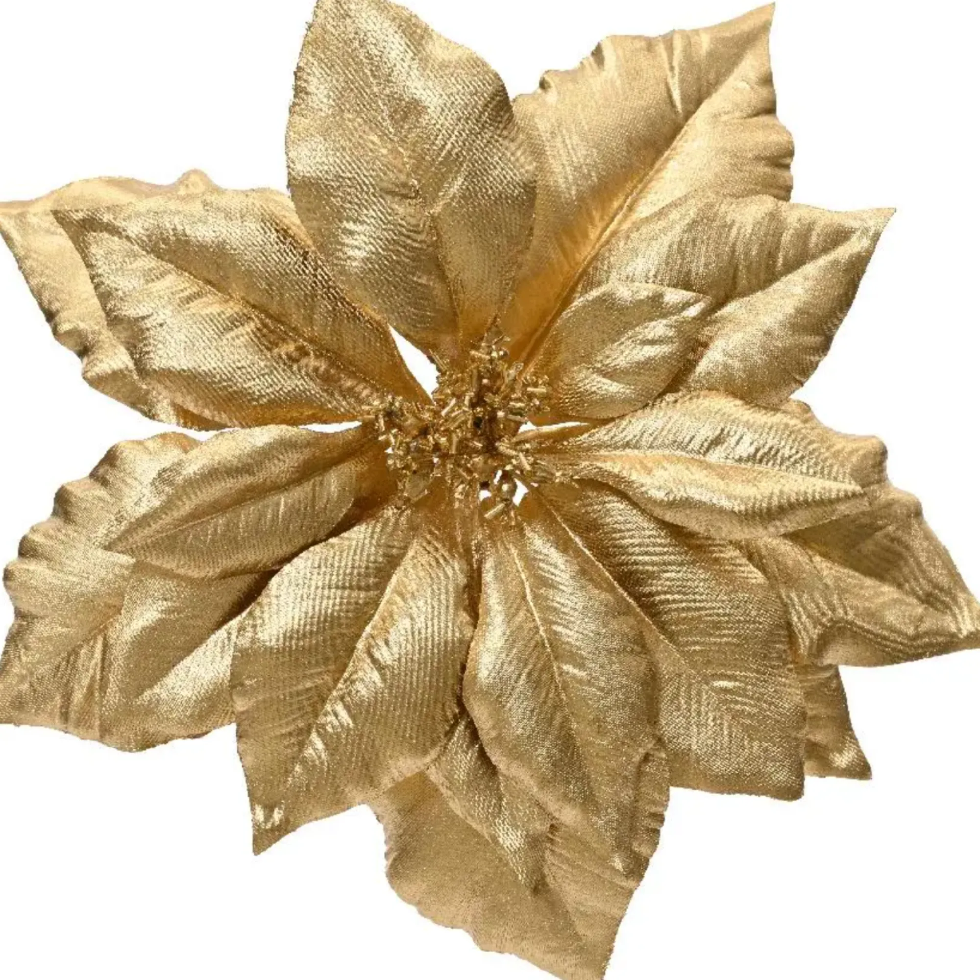 Decoris Kerstdecoratie>Bloem kerstroos goud 24 cm