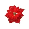 Decoris Kerstdecoratie>Bloem kerstroos rood 24 cm