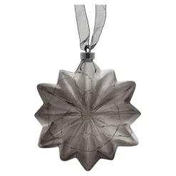 O'malley Kerstballen>Bloem met lint grijs 19 cm 20 LED-ww