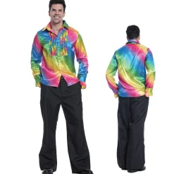 Van Cranenbroek Herenkostuums>Blouse Disco regenboog man M