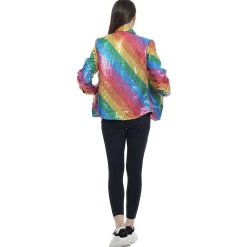 Van Cranenbroek Dameskostuums>Blouse glitter regenboog vrouw S