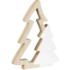 Kerstdecoratie>Boom deco hout 24 cm