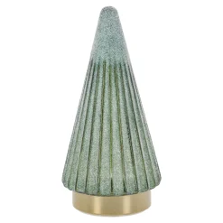 Kerstdecoratie>Boom glas groen LED 20cm