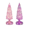 Mica Decorations Kerstdecoratie>Boom glas roze lila LED 22cm