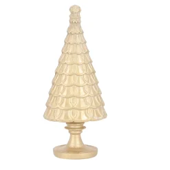 O'malley Kerstdecoratie>Boom goud ribbel 12 cm