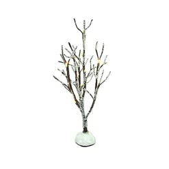 Kerstdorp>Boom sneeuw met LED 22cm