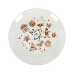 O'malley Kerstdecoratie>Bord Ginger Merry and bright 19cm