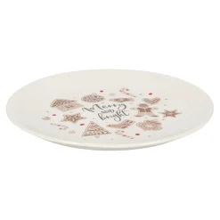 O'malley Kerstdecoratie>Bord Ginger Merry and bright 19cm